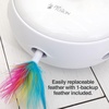 image:imagePetFusion Ambush Cat Toy Electronic Rotating Feather 3 Play Modes Quiet  Nighttime light auto shut off batteries includedPearl