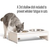 image:imagePetFusion Elevated Bamboo Dog Feeder New with Water Resistant Seal 8 Height for Medium amp Large Dogs 2 US Food Grade Stainless Steel 56 oz BowlsWhite