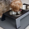 image:imagePetFusion Elevated Dog Bowls Cat Bowls  Premium Anodized Aluminum Feeder Short 4 Us Food Grade Stainless Steel Raised BowlsMetallic GrayShort  4
