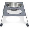 image:imagePetFusion Elevated Dog Bowls Cat Bowls  Premium Anodized Aluminum Feeder Short 4 Us Food Grade Stainless Steel Raised BowlsMetallic GrayShort  4
