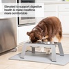 image:imagePetFusion Elevated Dog Bowls Cat Bowls  Premium Anodized Aluminum Feeder Short 4 Us Food Grade Stainless Steel Raised BowlsMetallic GrayTall  8