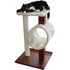 image:imagePetFusion Modern Cat Tree House amp Tall Scratching Post 33 tall Modern and neutral platforms Espresso finish Chestnut brownChestnut brown