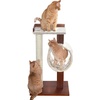 image:imagePetFusion Modern Cat Tree House amp Tall Scratching Post 33 tall Modern and neutral platforms Espresso finish Chestnut brownChestnut brown