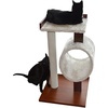 image:imagePetFusion Modern Cat Tree House amp Tall Scratching Post 33 tall Modern and neutral platforms Espresso finish Chestnut brownChestnut brown