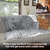 image:imagePetFusion Premium Dog amp Cat Blanket  Ultra Soft Pet Blanket Available in Plush or Quilted 2 Colors Grey Brown  Perfect for Small Dogs amp Large DogsGrey