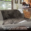 image:imagePetFusion Premium Dog amp Cat Blanket  Ultra Soft Pet Blanket Available in Plush or Quilted 2 Colors Grey Brown  Perfect for Small Dogs amp Large DogsBrown