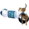 image:imagePetFusion KittyCurve Cat Tunnel 62x10x10 lwh  Interactive Cat Toy Feathers Transparent Sections Four Entries amp Exits  Hide Play Peak amp Pounce  Great for Small Dogs  1 Year Warr