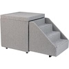image:imagePetFusion MultiPurpose Pet Stairs Foldaway Cat and Dog Steps Ottoman and Toy Basket amp Storage Great for Window Perch 18x18x18 Perfect for Couch Bed or Window