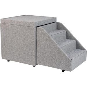 image:imagePetFusion MultiPurpose Pet Stairs Foldaway Cat and Dog Steps Ottoman and Toy Basket amp Storage Great for Window Perch 18x18x18 Perfect for Couch Bed or Window