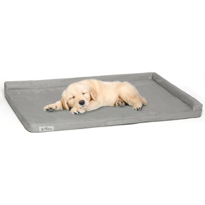 image:imagePetFusion PuppyChoice Dog Crate Pad Microsuede Cover Solid Foam Water Resistant CoverLiner amp Removable Washable Cover Replacement Covers amp Blankets Also Avail 1 yr Warranty Grey XS  21 x 12Grey
