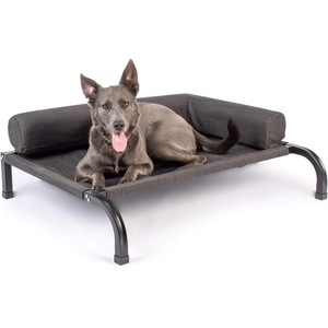 image:imagePetFusion Ultimate Elevated Outdoor Dog Bed  Large or Extra Large  Durable Steel Frame  370 GSM Breathable Water Resistant Polyester  Incl Protective Cover  12 Month WarrantyDark Grey